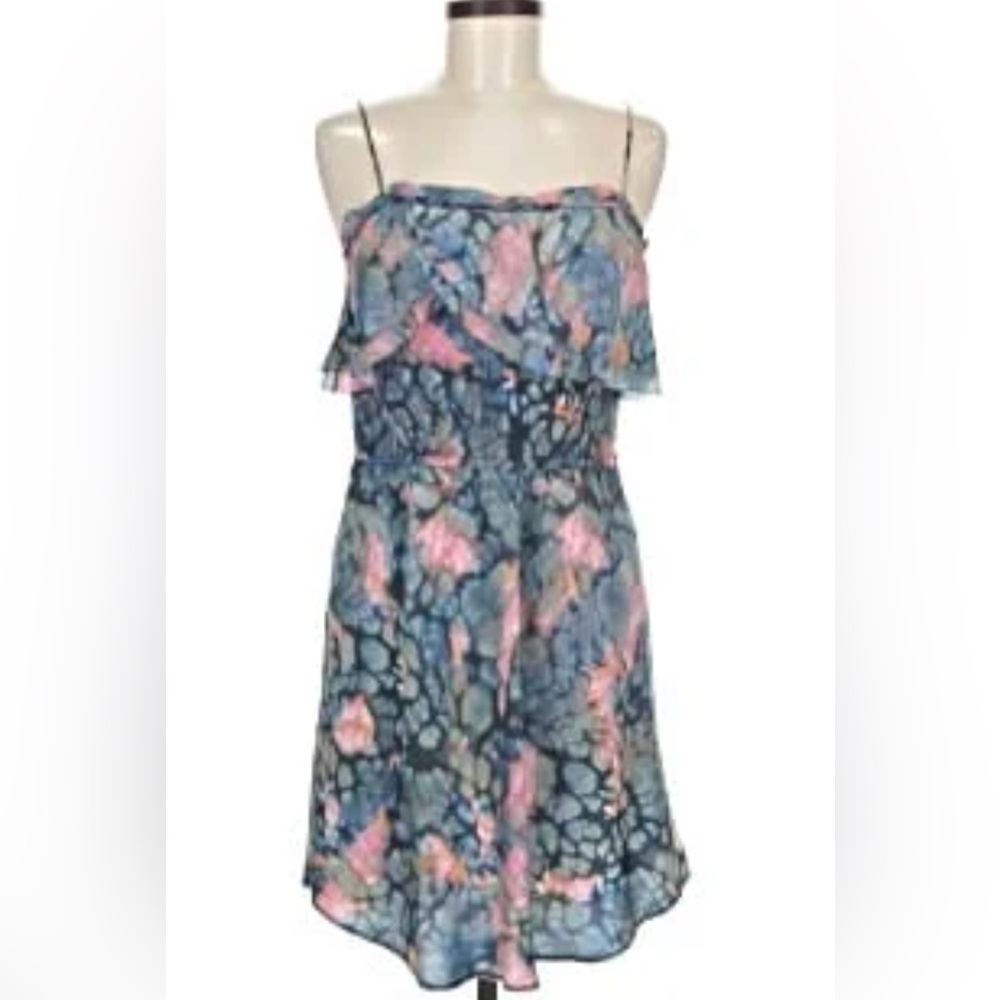 Wilfred Floral Spaghetti Strap Mini Dress. 100% Silk. Vintage Aritzia